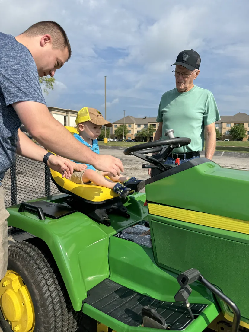 Robert out on his John Deere